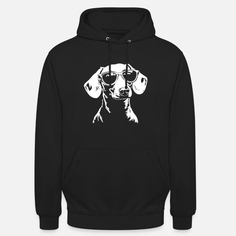 Lunettes de soleil teckel - Sweat-shirt à capuche unisexe - noir