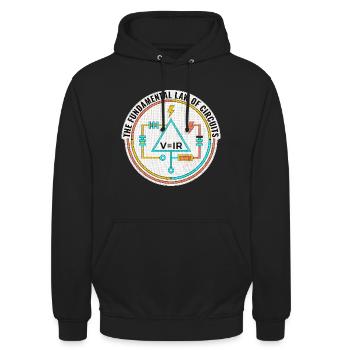Geschenk für Elektroingenieur, Lustige Schaltkreise Shirt - Unisex Hoodie - Schwarz - Vorne - Alina (178cm) & Michal (187cm)
