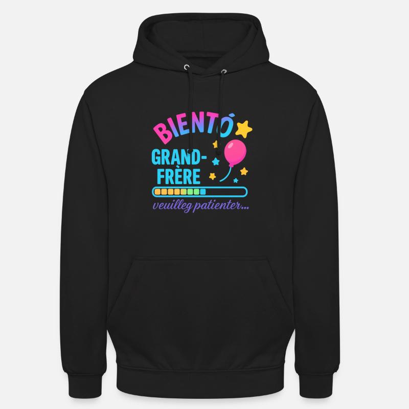Bald wartet ein großer Bruder - Unisex Hoodie - Schwarz