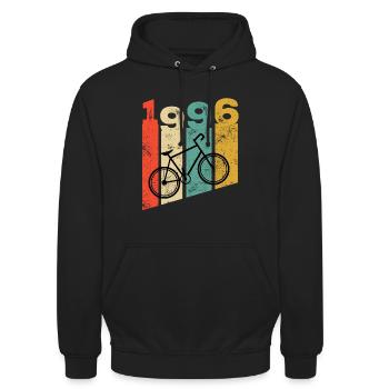 1996 Vintage - Unisex Hoodie - Schwarz - Vorne - Alina (178cm) & Michal (187cm)
