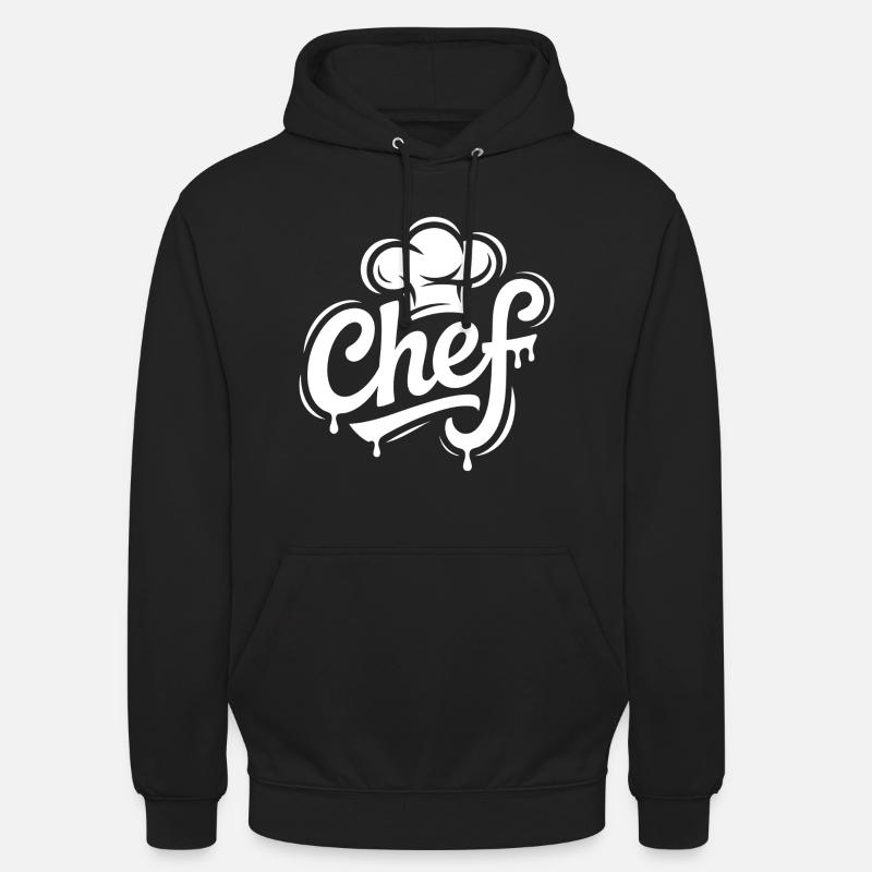 Lettrage du logo du chef - Sweat-shirt à capuche unisexe - noir