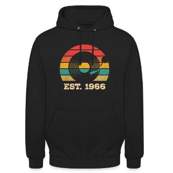 Millésime 1966 - Sweat-shirt à capuche unisexe - noir - Devant - Alina (178cm) & Michal (187cm)