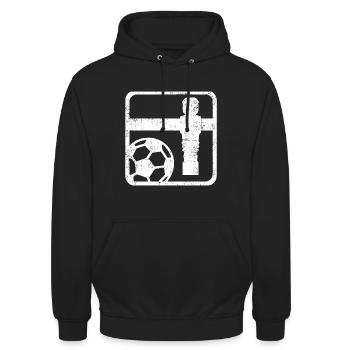 Tischfußball - Unisex Hoodie - Schwarz - Vorne - Alina (178cm) & Michal (187cm)