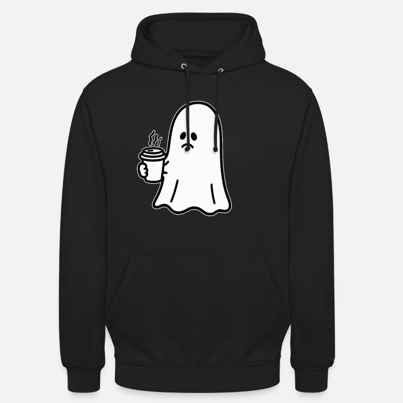 Geist Kaffee Halloween Süßes oder Saures - Unisex Hoodie - Schwarz