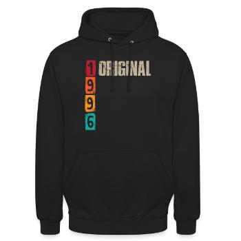 Vintage 1996 - Unisex Hoodie - Schwarz - Vorne - Alina (178cm) & Michal (187cm)