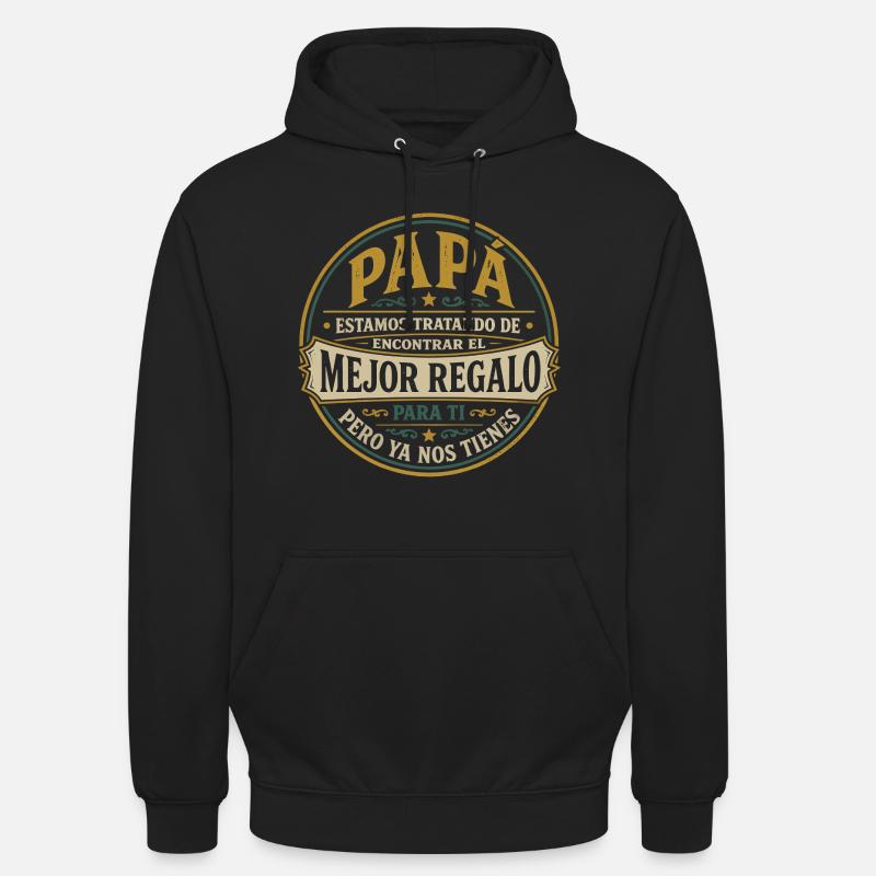 Papa Beste Geschenk Kinder Spanisch Design - Unisex Hoodie - Schwarz