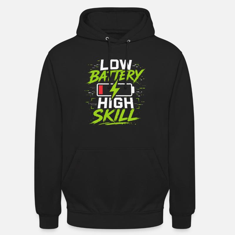 Batterie faible, haute compétence - Sweat-shirt à capuche unisexe - noir