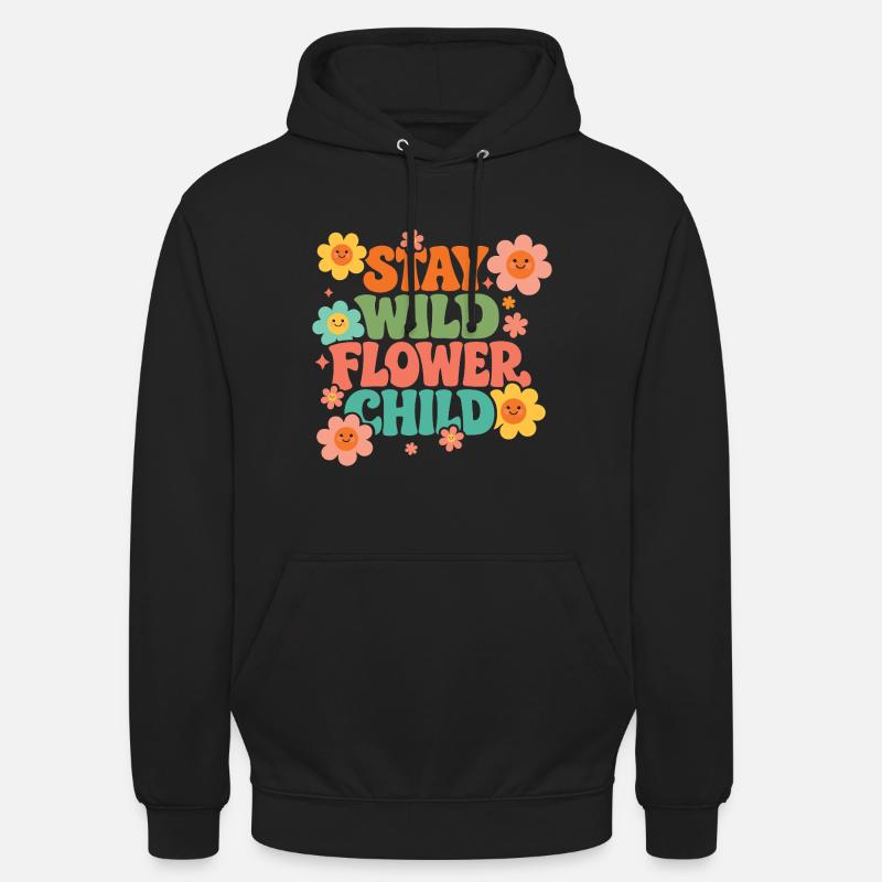 Reste l’enfant des fleurs sauvages - Sweat-shirt à capuche unisexe - noir