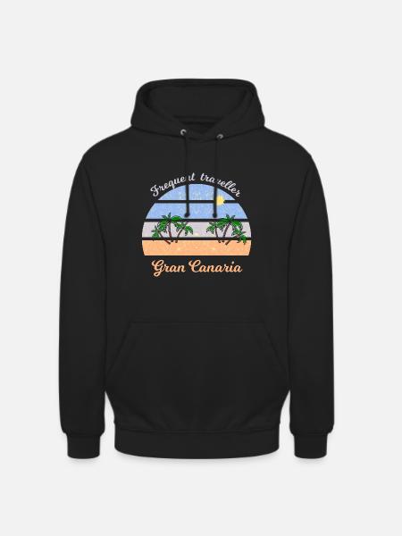 Gran Canaria Palmenstrand Retro - Unisex Hoodie - Schwarz