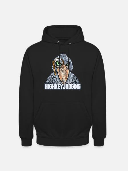Schuhschnabel mit Brille – Highkey-Bewertung - Unisex Hoodie - Schwarz