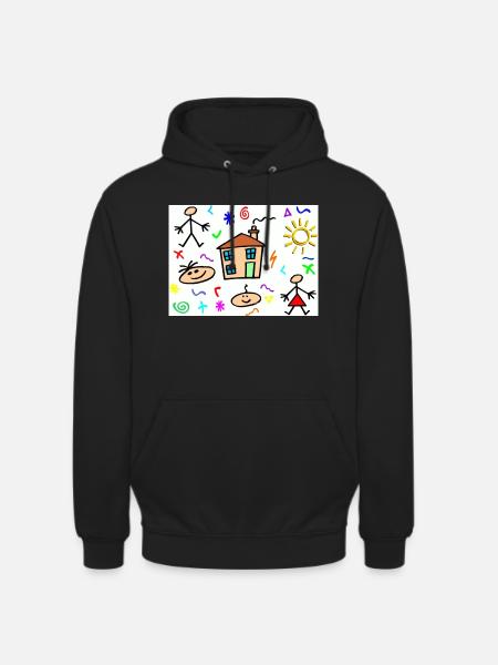 DESSIN ENFANTS - Sweat-shirt à capuche unisexe - noir