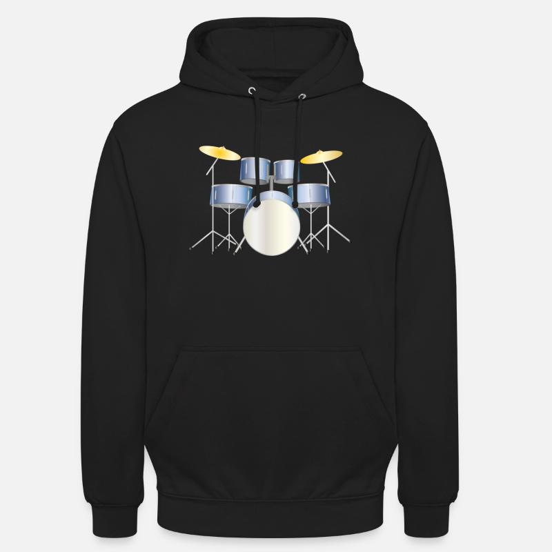 drums blue - Sweat-shirt à capuche unisexe - noir