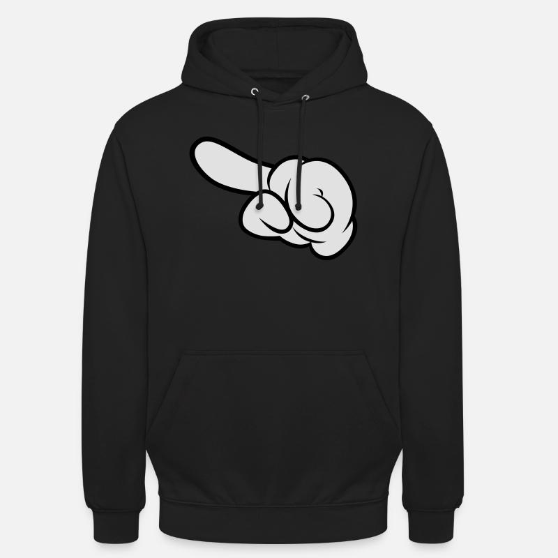 Comic Hand Pointing (Left) - Unisex Hoodie - black