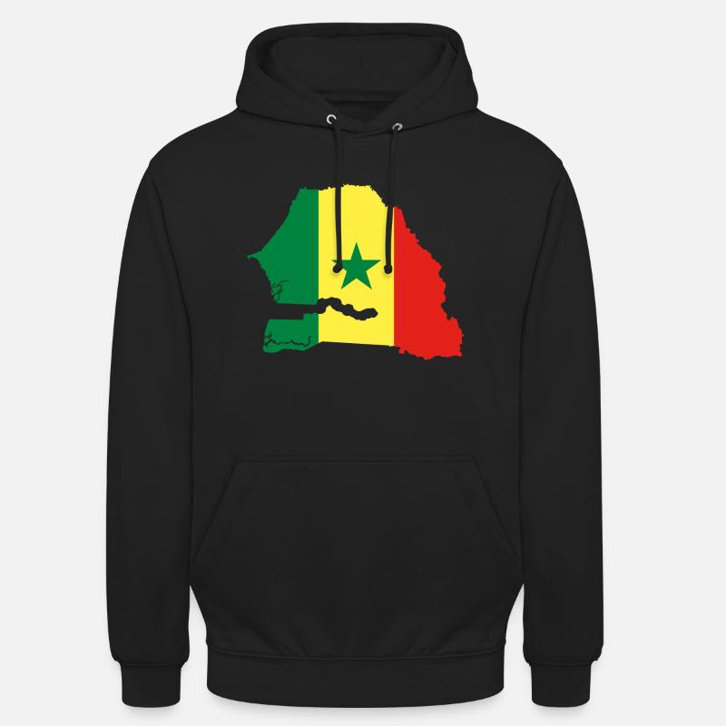 Sénégal carte drapeau drapeau - Sweat-shirt à capuche unisexe - noir