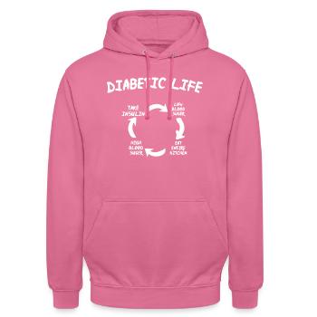 Diabetes Association - Unisex Hoodie - pink - Front - Alina (178cm) & Michal (187cm)