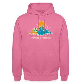 L’aventure est tout - Sweat-shirt à capuche unisexe - rose - Devant - Alina (178cm) & Michal (187cm)