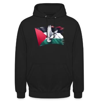 PALÄSTINA Palestine FLAGGE Fahne Freiheit Frieden - Unisex Hoodie - Schwarz - Vorne - Alina (178cm) & Michal (187cm)