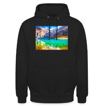 ALPEN PARADIES - Unisex Hoodie - Schwarz - Vorne - Alina (178cm) & Michal (187cm)