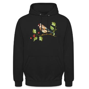 Bunter Vogel - Unisex Hoodie - Schwarz - Vorne - Alina (178cm) & Michal (187cm)
