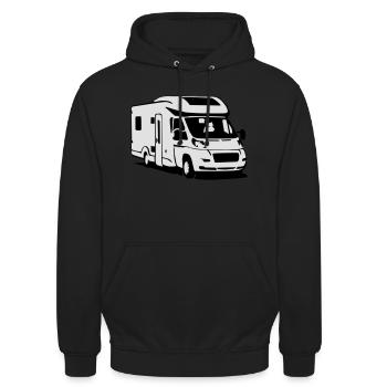 Camper Wohnmobil (2 color) - Unisex Hoodie - Schwarz - Vorne - Alina (178cm) & Michal (187cm)