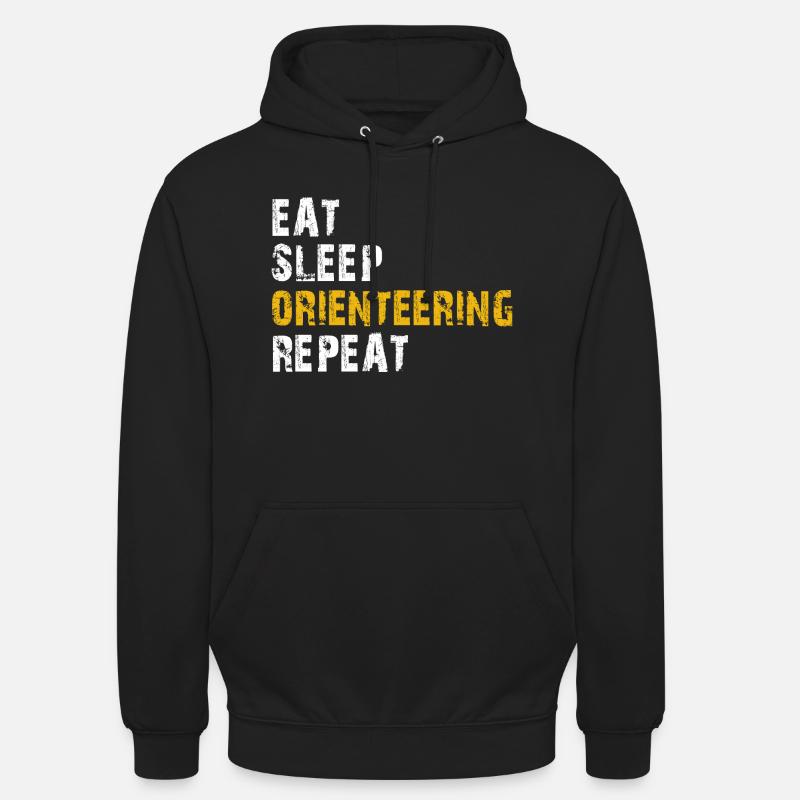 manger sommeil Course d’orientation - Sweat-shirt à capuche unisexe - noir