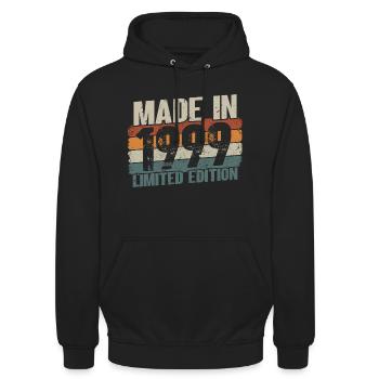 Born in 1999 22 birthday - Unisex Hoodie - black - Front - Alina (178cm) & Michal (187cm)