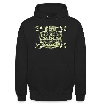 Sabine - Unisex Hoodie - Schwarz - Vorne - Alina (178cm) & Michal (187cm)
