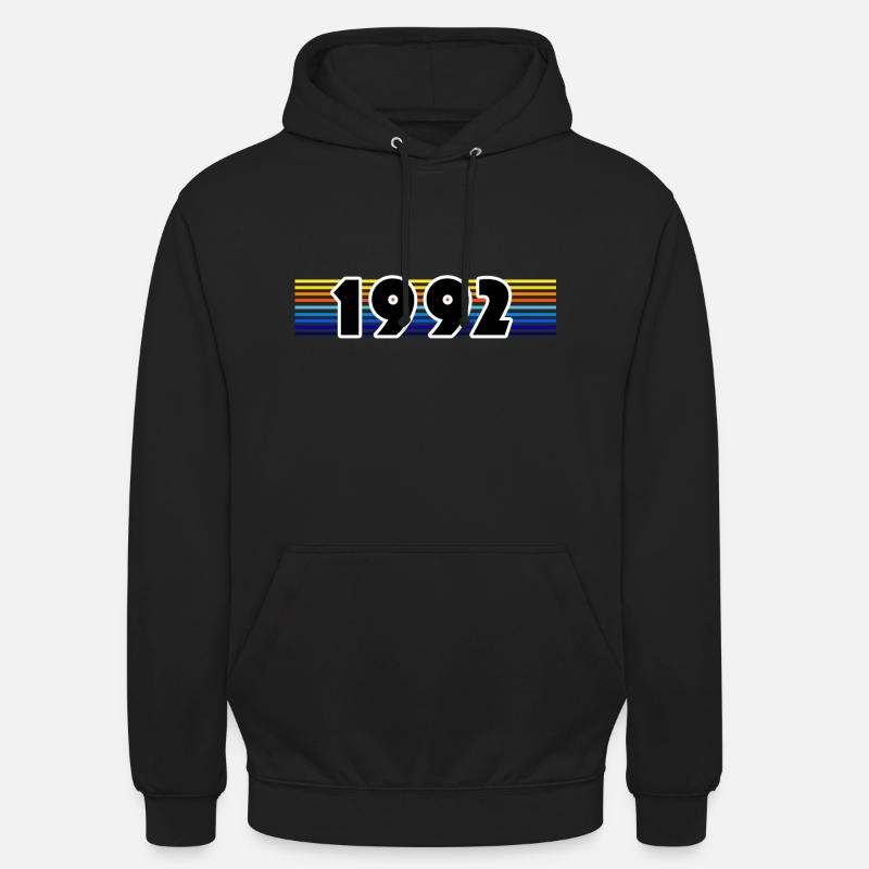 1992 - Sweat-shirt à capuche unisexe - noir