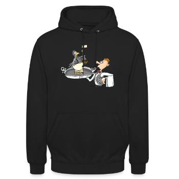 Kellner - Unisex Hoodie - Schwarz - Vorne - Alina (178cm) & Michal (187cm)