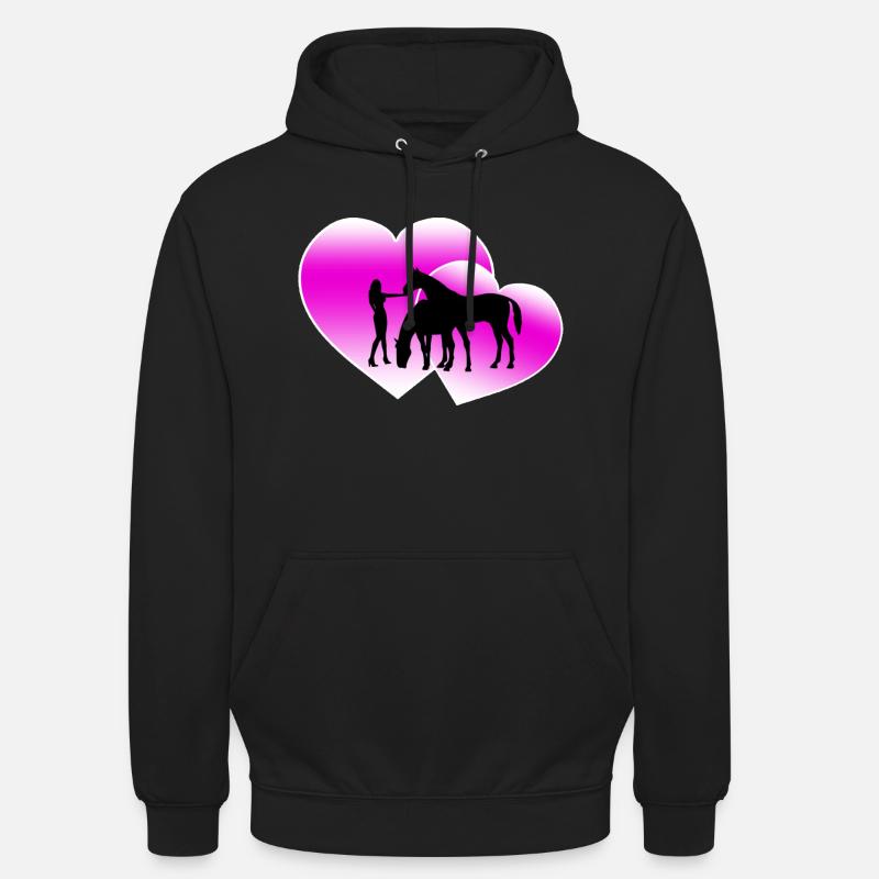 Chevaux - Sweat-shirt à capuche unisexe - noir