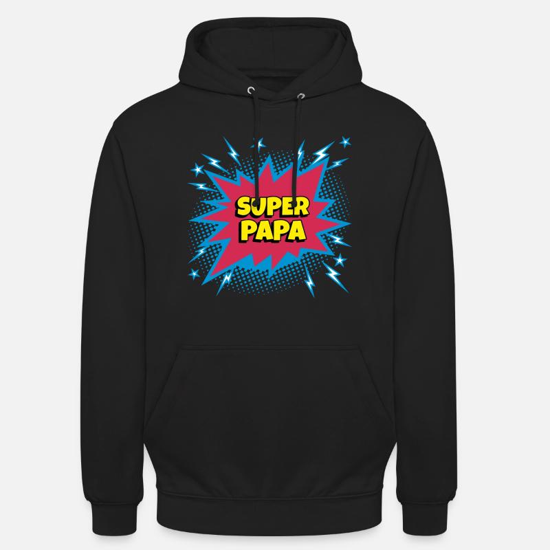 Super Papa (super héro) - Sweat-shirt à capuche unisexe - noir