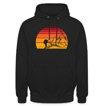 Montagnes - Sweat-shirt à capuche unisexe - noir - Devant - Alina (178cm) & Michal (187cm)