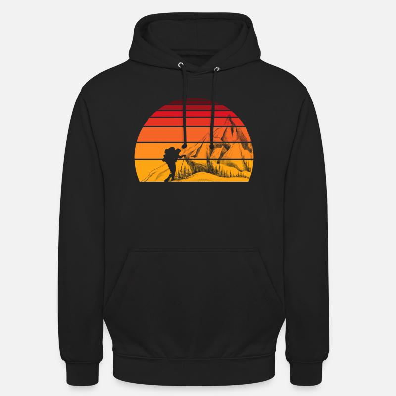 Montagnes - Sweat-shirt à capuche unisexe - noir