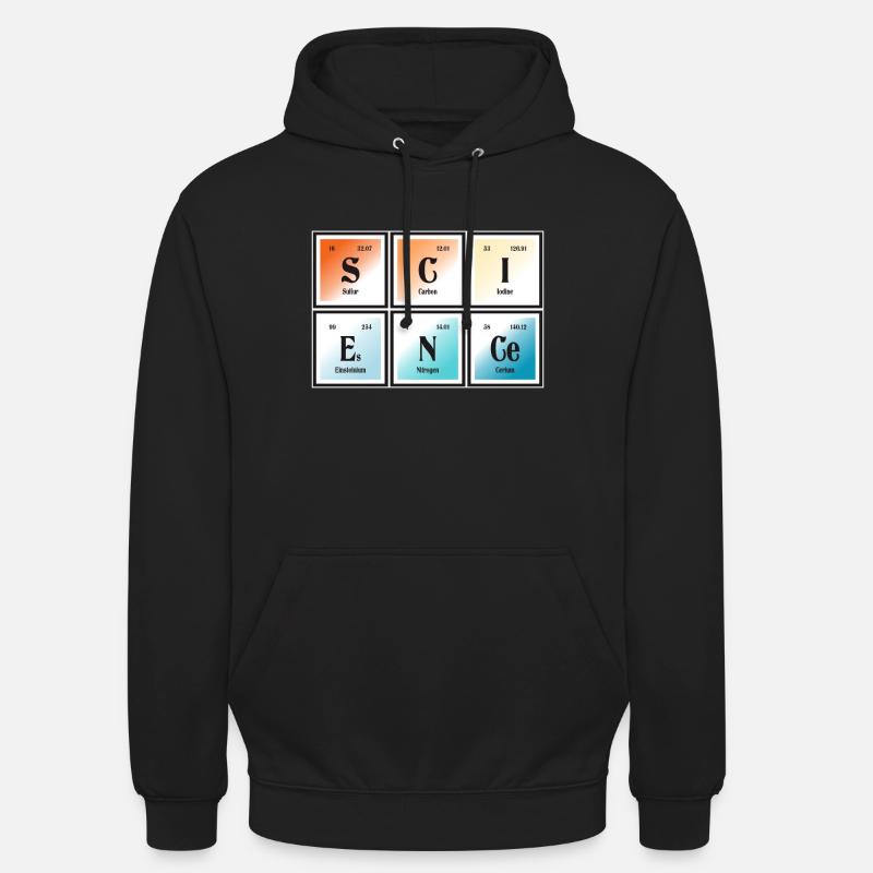 | scientifique Tableau périodique des éléments - Sweat-shirt à capuche unisexe - noir