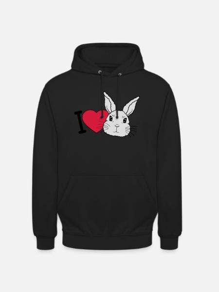 J’adore les lapins Logo - Sweat-shirt à capuche unisexe - noir