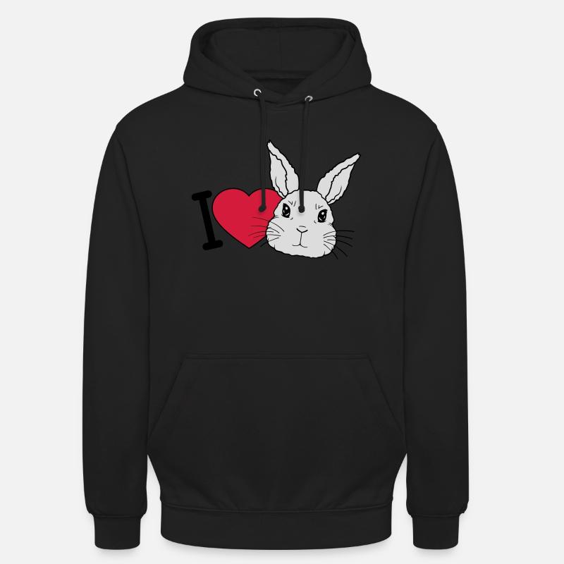 J’adore les lapins Logo - Sweat-shirt à capuche unisexe - noir
