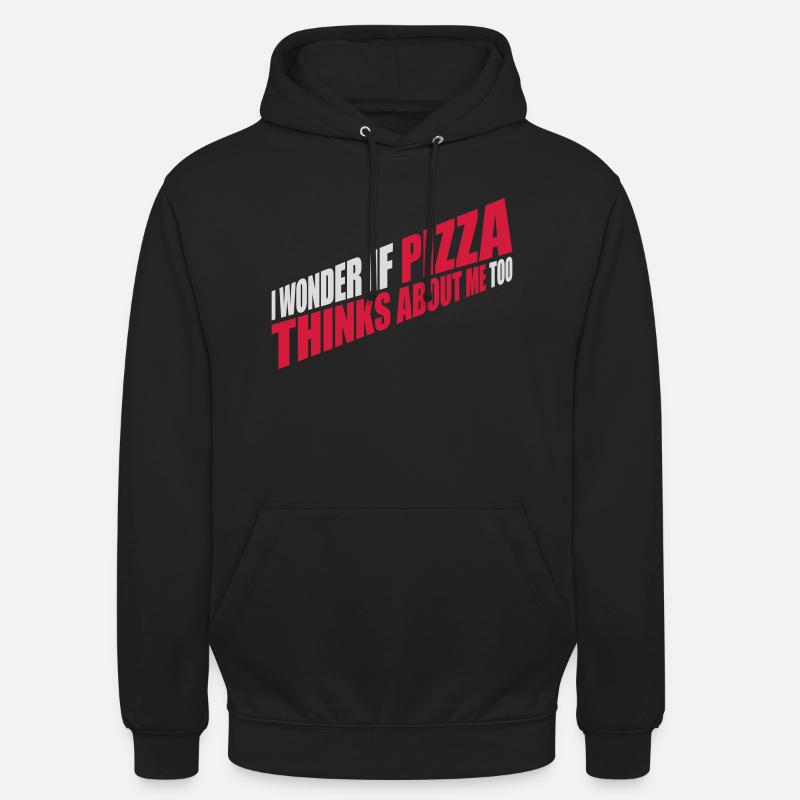 La pizza pense à moi - Sweat-shirt à capuche unisexe - noir