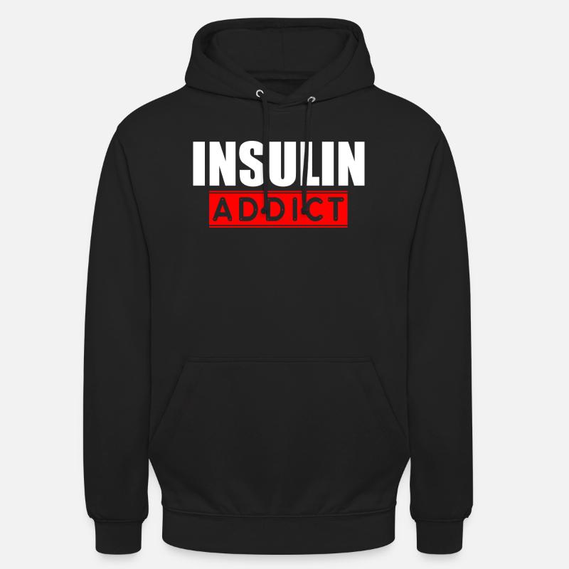 Insulinotoxicomane - Sweat-shirt à capuche unisexe - noir