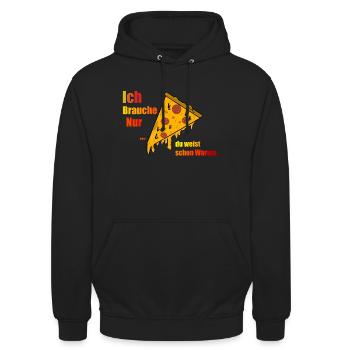 Pizza Liebe - Unisex Hoodie - Schwarz - Vorne - Alina (178cm) & Michal (187cm)