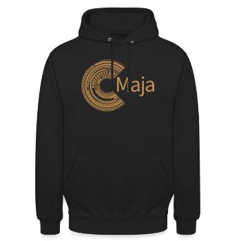 Für Maja - Unisex Hoodie - Schwarz - Vorne - Alina (178cm) & Michal (187cm)