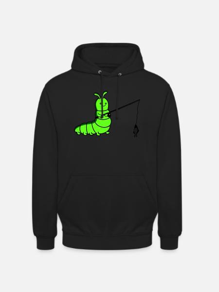 Caterpillar fishing - Unisex Hoodie - black