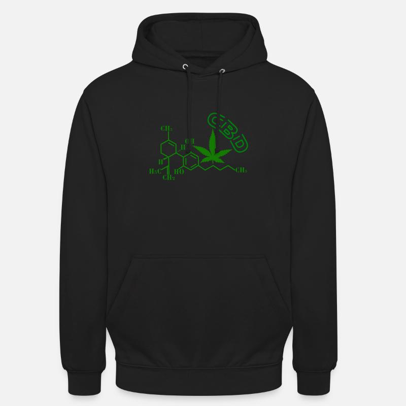 Structure moléculaire du CBD - Sweat-shirt à capuche unisexe - noir