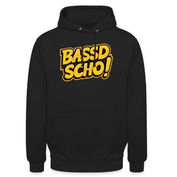 Bassd scho! - Unisex Hoodie - Schwarz - Vorne - Alina (178cm) & Michal (187cm)