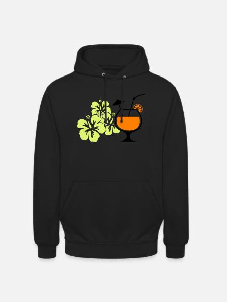Hawaiian Hibiscus Cocktail - Unisex Hoodie - black