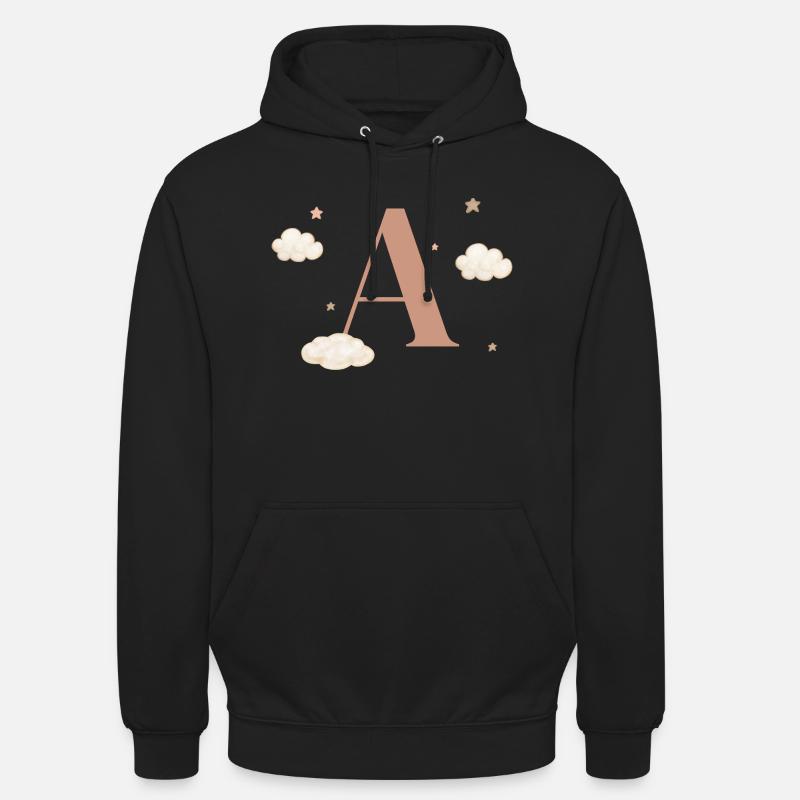 Buchstabe an Sternenwolken - Unisex Hoodie - Schwarz