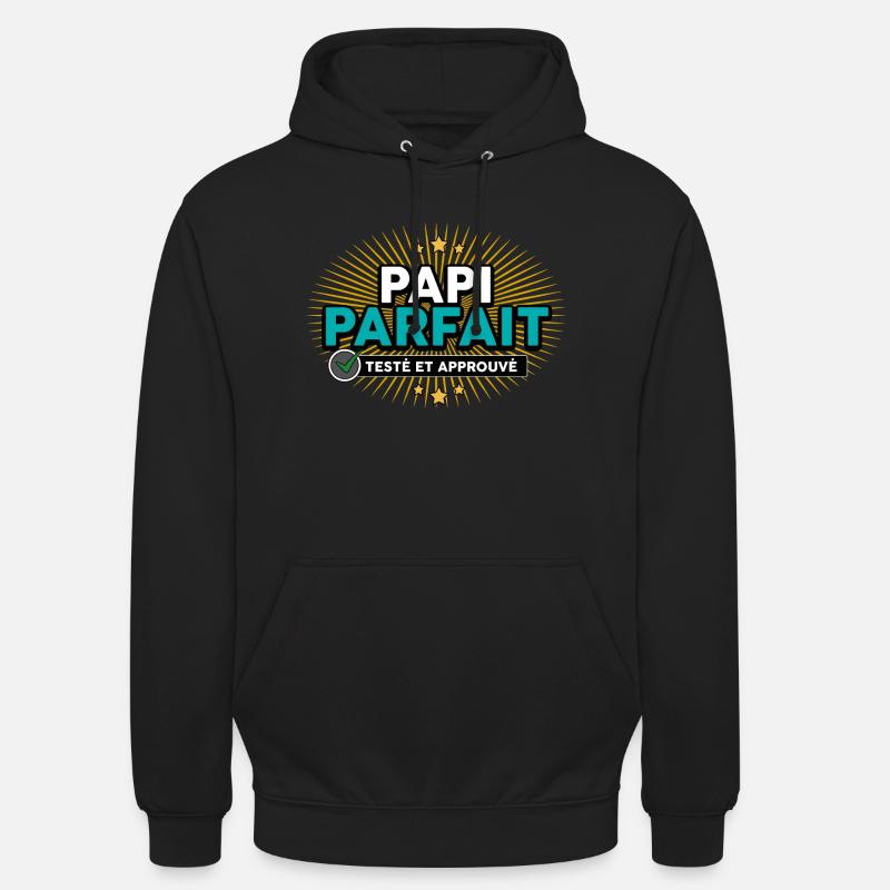papi teste approuve - Sweat-shirt à capuche unisexe - noir
