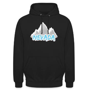 Nevada als Berg - Unisex Hoodie - Schwarz - Vorne - Alina (178cm) & Michal (187cm)