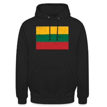 Flag of Lithuania - Unisex Hoodie - black - Front - Alina (178cm) & Michal (187cm)