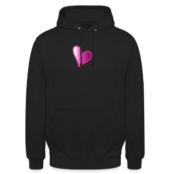 Coeur rose - Sweat-shirt à capuche unisexe - noir - Devant - Alina (178cm) & Michal (187cm)