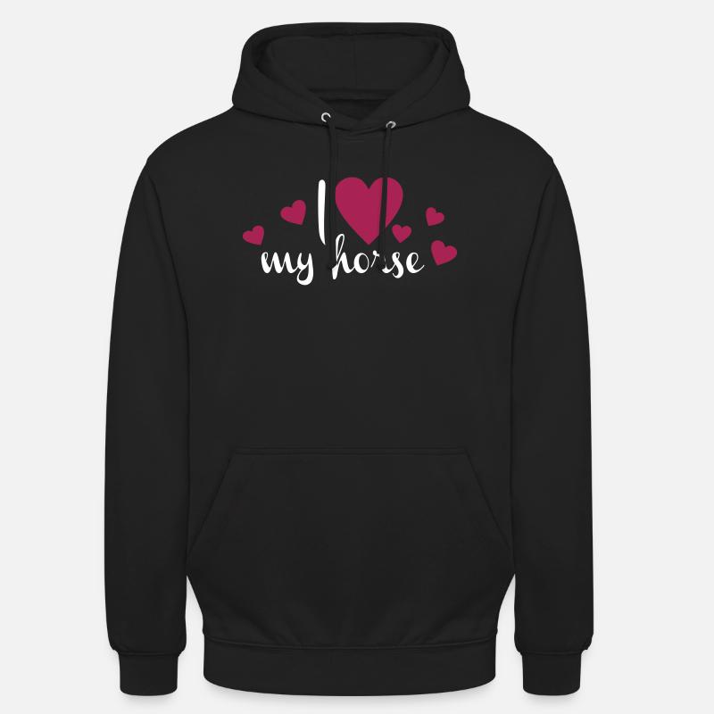 J’aime mon cheval - Sweat-shirt à capuche unisexe - noir